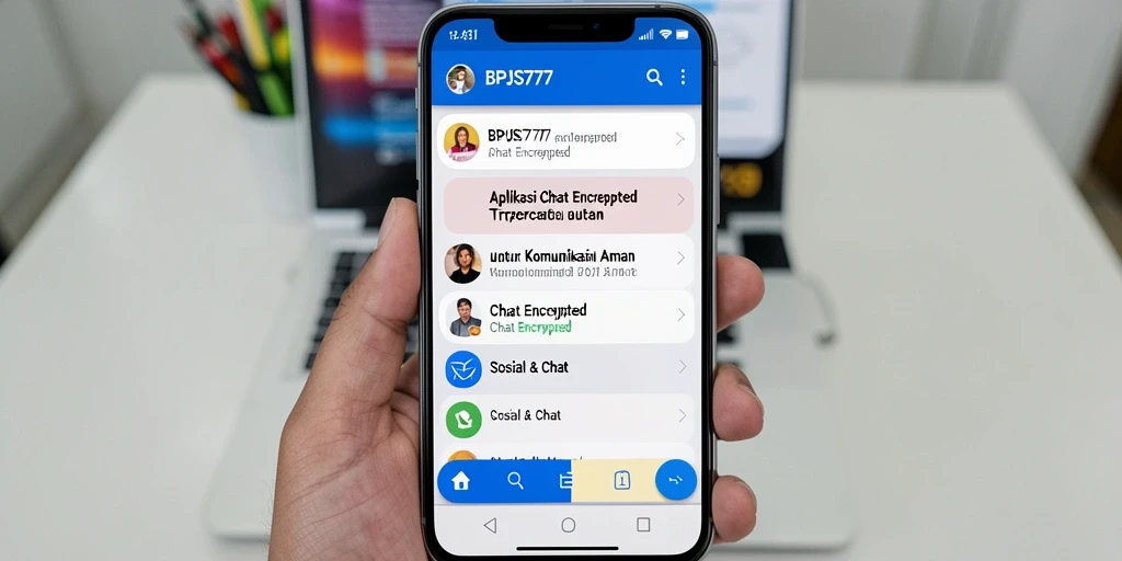Tampilan antarmuka <strong>BPJS777</strong> yang sederhana dan aman untuk chat encrypted.