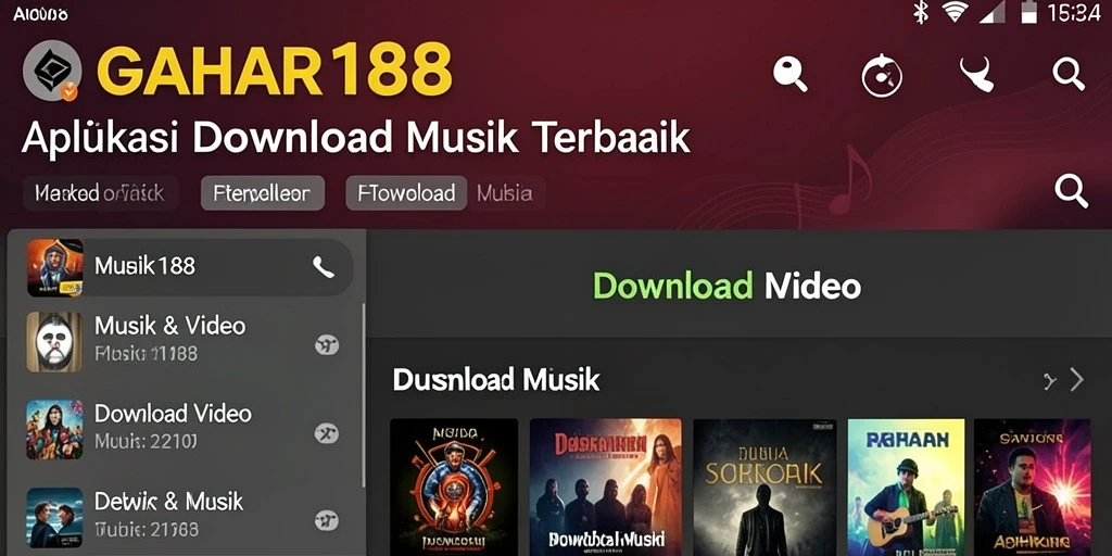 Tampilan antarmuka GAHAR188 saat mendownload lagu favorit.