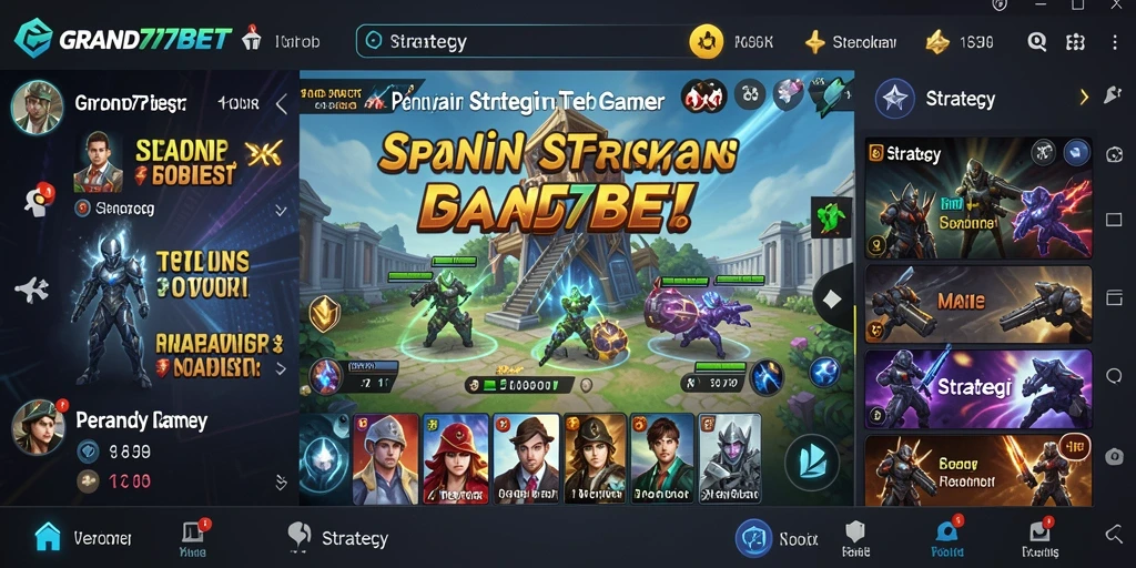 Antarmuka permainan GRAND77BET yang menarik dan strategi mendebarkan.