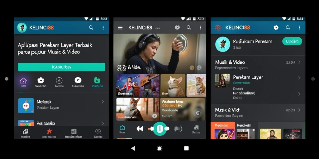 Antarmuka KELINCI88 dengan fitur perekam layar yang mudah digunakan.