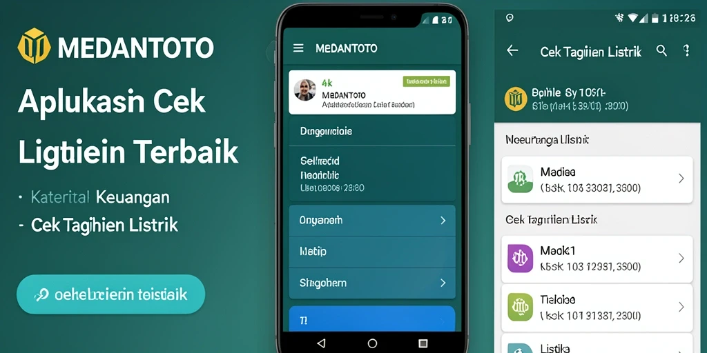 Antarmuka aplikasi MEDANTOTO untuk cek tagihan listrik dengan fitur terbaru.