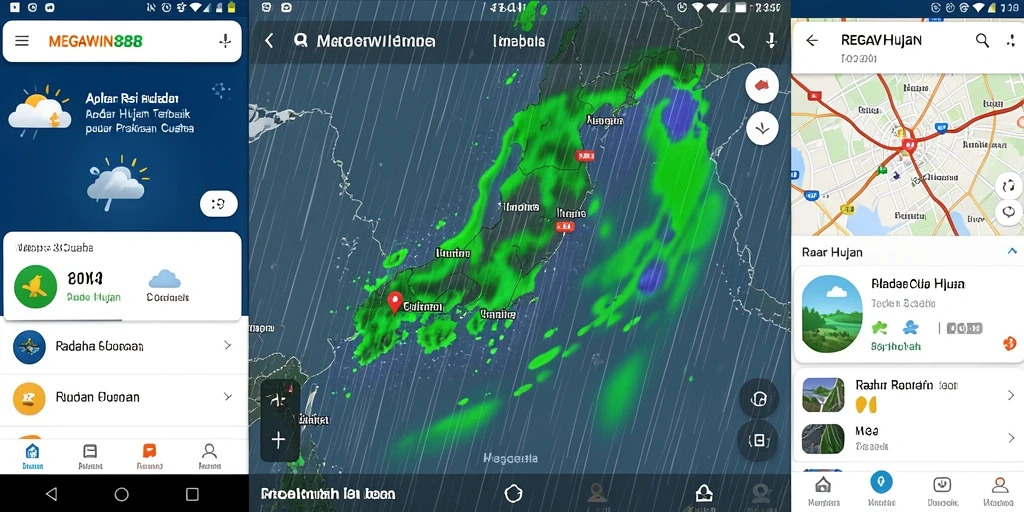 Tampilan antarmuka intuitif aplikasi Radar Hujan MEGAWIN888.