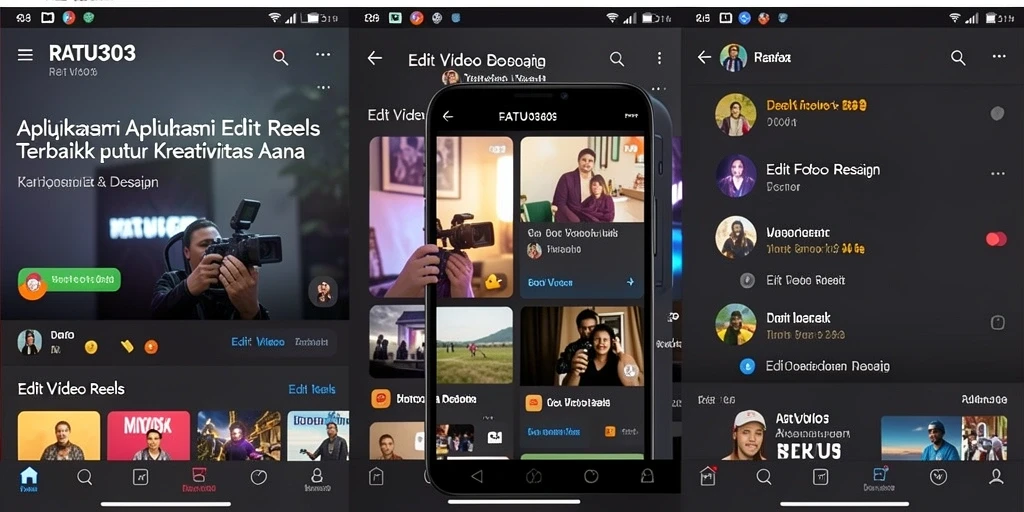 Antarmuka RATU303 yang menarik untuk Edit Video Reels.