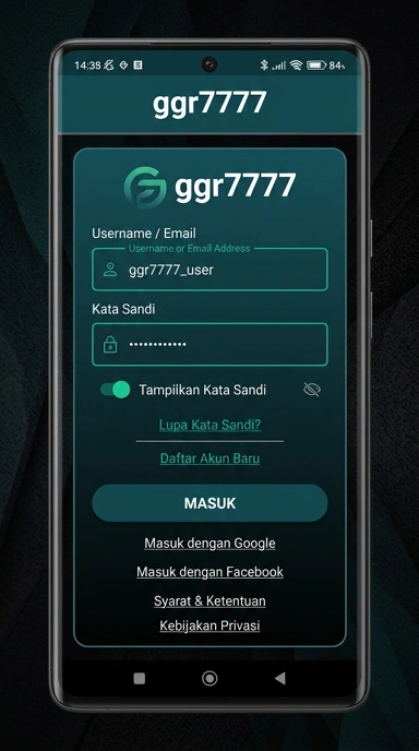 Masuk Akun ggr7777 untuk Pengguna Android